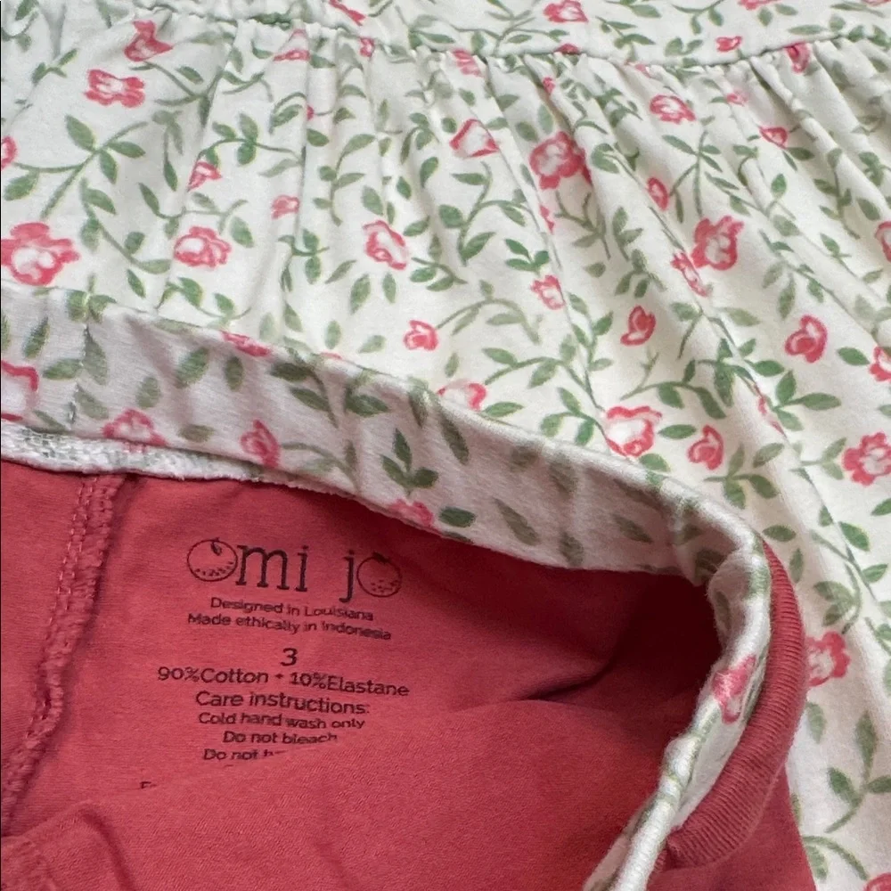 OMI JO Girls 3T Aunt Heart Tunic Red White Green Floral Christmas Vine & Bloomer